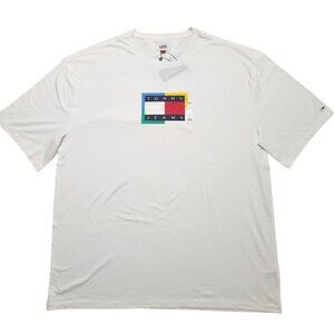 Tommy Hilfiger Men s Short Sleeve T-shirt Print Flag Logo Cotton‎ White Sz 3XL